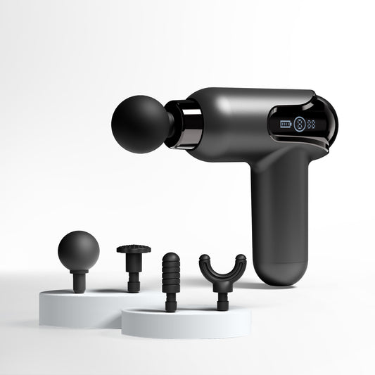 NEXTUP Pulse Cordless Percussion Massage Gun, Deep Tissue Massager, 9 Speed Levels, 4 Heads, 30W Motor, Whisper Quiet Under 45dB, 6 Hour Battery, Lightweight, Muscle and Back Pain Relief